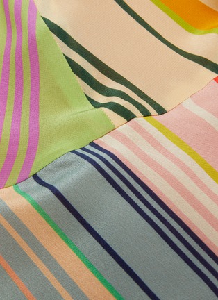 Detail View - Click To Enlarge - SILVIA TCHERASSI - 'Bobbie' detachable bow stripe silk flared camisole dress