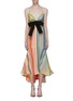 Main View - Click To Enlarge - SILVIA TCHERASSI - 'Bobbie' detachable bow stripe silk flared camisole dress