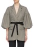 Main View - Click To Enlarge - SILVIA TCHERASSI - 'Benny' belted puff sleeve houndsooth jacket