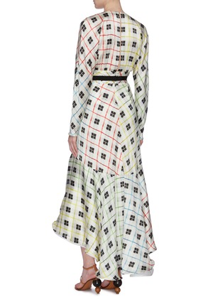 Back View - Click To Enlarge - SILVIA TCHERASSI - 'Angelena' belted check grid flared high-low dress