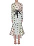 Main View - Click To Enlarge - SILVIA TCHERASSI - 'Angelena' belted check grid flared high-low dress