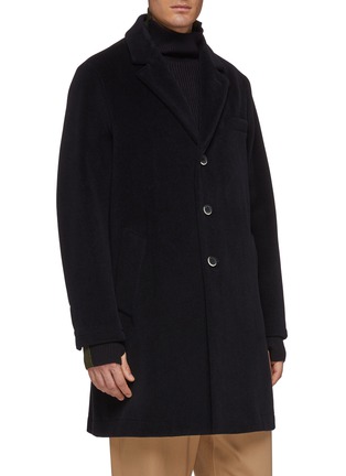 Front View - Click To Enlarge - BARENA - Notched lapel virgin wool fleece coat