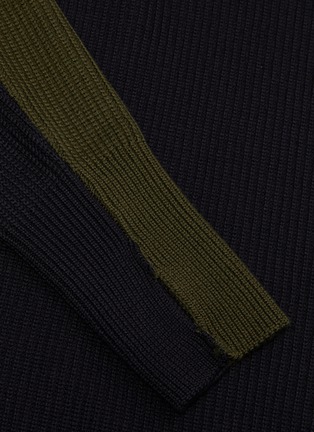  - BARENA - Colourblock back virgin wool rib knit turtleneck sweater