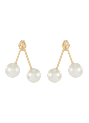 Main View - Click To Enlarge - ROWELL CONCEPCION JEWELRY - 'Avium' freshwater pearl 14k yellow gold bar drop earrings