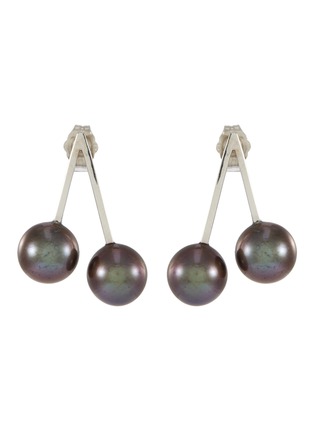 Main View - Click To Enlarge - ROWELL CONCEPCION JEWELRY - 'Avium' freshwater pearl 14k white gold bar drop earrings