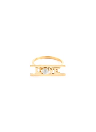 Main View - Click To Enlarge - ROWELL CONCEPCION JEWELRY - 'Love' freshwater pearl 14k yellow gold slogan ring