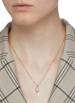Figure View - Click To Enlarge - ROWELL CONCEPCION JEWELRY - 'Aluum' freshwater pearl notched bar pendant necklace