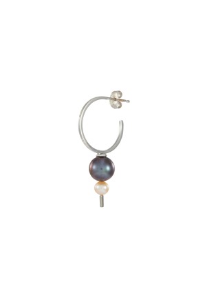 Main View - Click To Enlarge - ROWELL CONCEPCION JEWELRY - 'Olea' freshwater pearl 14k white gold single hoop drop earring