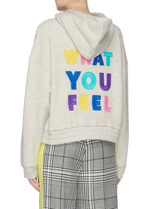 Back View - Click To Enlarge - MIRA MIKATI - 'Just Say' slogan patch hoodie