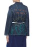 Back View - Click To Enlarge - MIRA MIKATI - Rope belted slogan graphic embroidered denim jacket