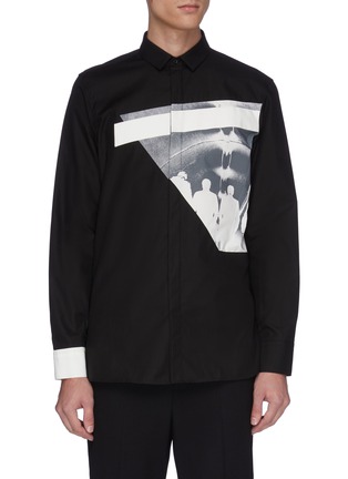 Main View - Click To Enlarge - NEIL BARRETT - Contrast cuff graphic print shirt