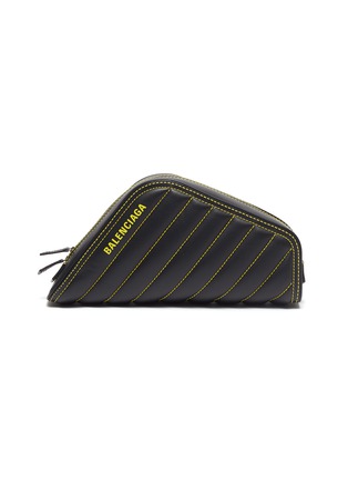 Main View - Click To Enlarge - BALENCIAGA - 'Car S' logo print asymmetric quilted leather clutch