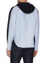 Back View - Click To Enlarge - THOM BROWNE  - Oxford shirt back colourblock wool knit hoodie