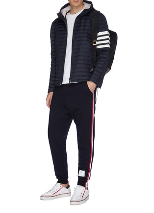 Figure View - Click To Enlarge - THOM BROWNE  - Stripe outseam sweatpants