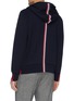 Back View - Click To Enlarge - THOM BROWNE  - Stripe back zip hoodie