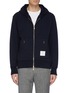 Main View - Click To Enlarge - THOM BROWNE  - Stripe back zip hoodie