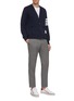Figure View - Click To Enlarge - THOM BROWNE  - Stripe sleeve jersey cardigan