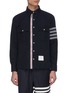Main View - Click To Enlarge - THOM BROWNE  - Stripe sleeve chest pocket zip shirt