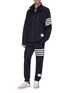 Figure View - Click To Enlarge - THOM BROWNE  - Stripe sleeve chest pocket zip shirt