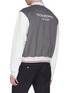 Back View - Click To Enlarge - THOM BROWNE  - Logo embroidered leather and cashmere varsity jacket