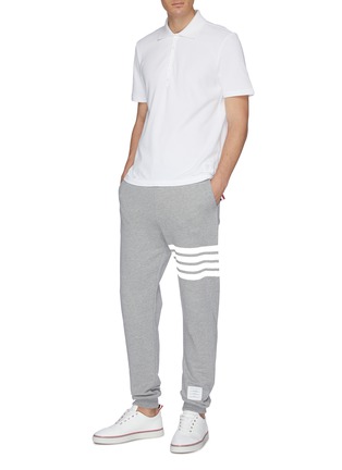 Figure View - Click To Enlarge - THOM BROWNE  - Stripe back polo shirt