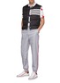 Figure View - Click To Enlarge - THOM BROWNE  - Tricolour stripe outseam ripstop track pants