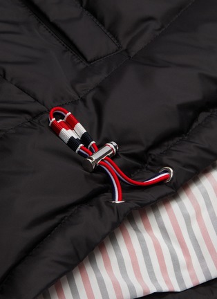  - THOM BROWNE  - Detachable hood stripe sleeve down puffer jacket