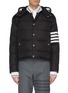 Main View - Click To Enlarge - THOM BROWNE  - Detachable hood stripe sleeve down puffer jacket
