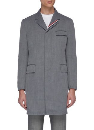 Main View - Click To Enlarge - THOM BROWNE  - Stripe placket twill coat