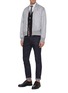 Figure View - Click To Enlarge - THOM BROWNE  - Stripe back bomber jacket