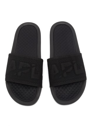 Detail View - Click To Enlarge - ATHLETIC PROPULSION LABS - 'Techloom' logo jacquard knit pool slides