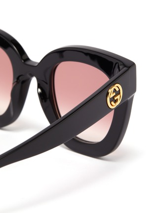 Detail View - Click To Enlarge - GUCCI - Glass crystal acetate square sunglasses