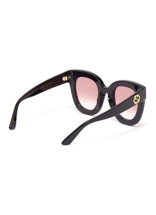 Figure View - Click To Enlarge - GUCCI - Glass crystal acetate square sunglasses