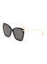 Main View - Click To Enlarge - GUCCI - Metal temple oversized acetate butterfly sunglasses