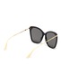 Figure View - Click To Enlarge - GUCCI - Metal temple oversized acetate butterfly sunglasses