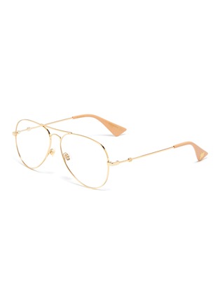 Main View - Click To Enlarge - GUCCI - Metal aviator optical glasses