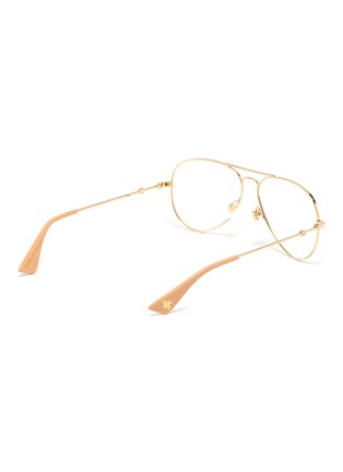 Figure View - Click To Enlarge - GUCCI - Metal aviator optical glasses