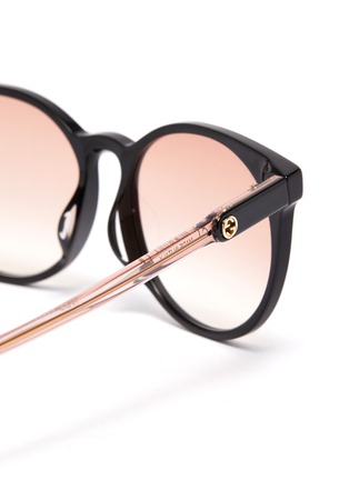 Detail View - Click To Enlarge - GUCCI - Colourblock acetate round sunglasses