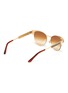 Figure View - Click To Enlarge - GUCCI - Web stripe temple metal round sunglasses