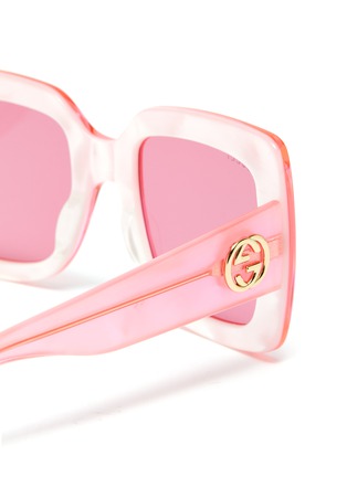 Detail View - Click To Enlarge - GUCCI - Acetate oversized square sunglasses