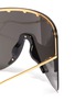 Detail View - Click To Enlarge - GUCCI - Star rivet metal oversized ski frame sunglasses