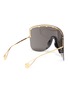Figure View - Click To Enlarge - GUCCI - Star rivet metal oversized ski frame sunglasses
