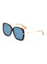 Main View - Click To Enlarge - GUCCI - Metal temple tortoiseshell acetate butterfly sunglasses