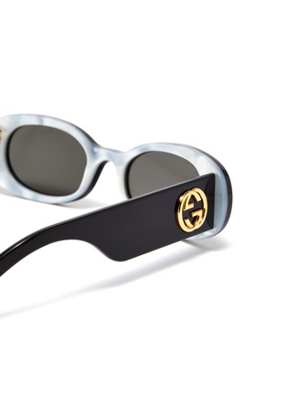 Detail View - Click To Enlarge - GUCCI - Acetate oval sunglasses