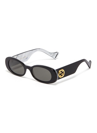Main View - Click To Enlarge - GUCCI - Acetate oval sunglasses