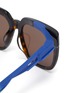 Detail View - Click To Enlarge - BALENCIAGA - 'Hybrid' tortoiseshell acetate front square sunglasses