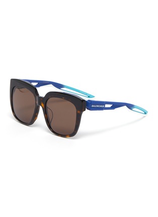 Main View - Click To Enlarge - BALENCIAGA - 'Hybrid' tortoiseshell acetate front square sunglasses