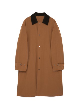 Main View - Click To Enlarge - CAMOSHITA - Contrast corduroy collar trench coat