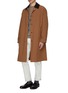 Figure View - Click To Enlarge - CAMOSHITA - Contrast corduroy collar trench coat