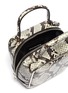 Detail View - Click To Enlarge - ALEXANDER WANG - 'Halo' metal rim snake embossed leather top handle box bag